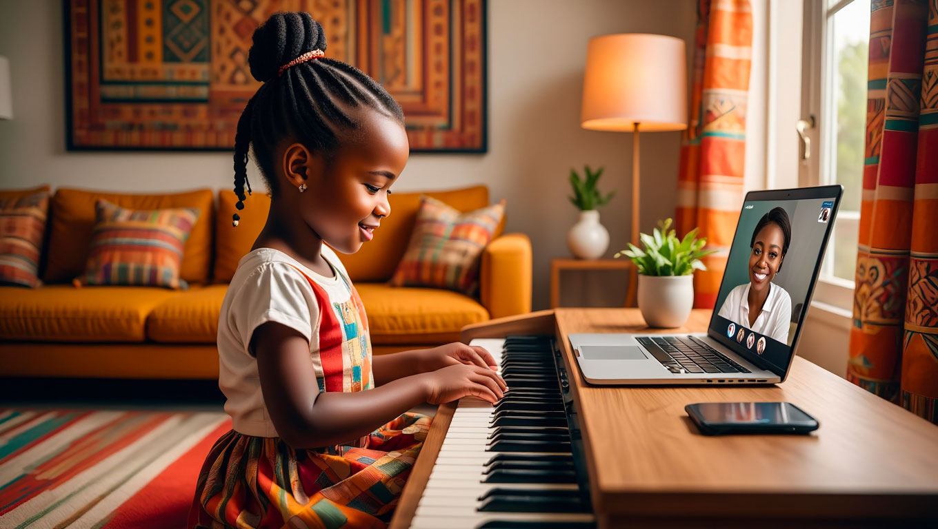 Cours de piano en ligne pour enfants en Côte d’Ivoire