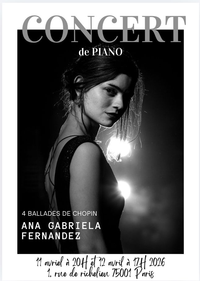 Poster for Ana Gabriela Fernández's recital