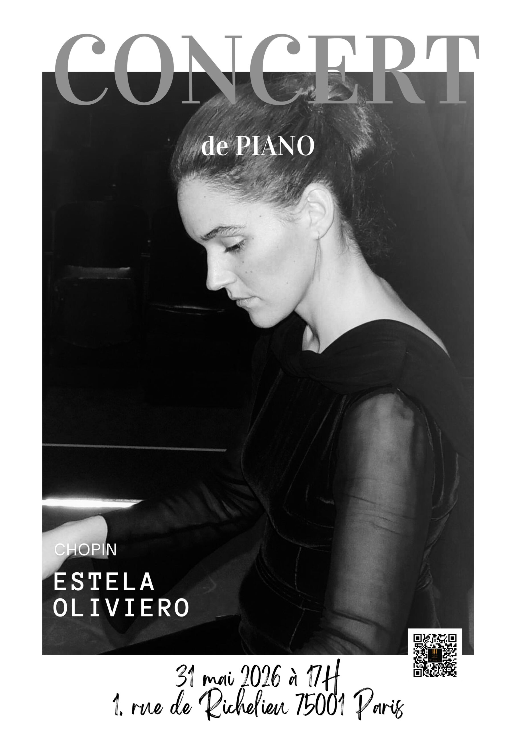 Affiche du récital de piano d’Estela Oliviero