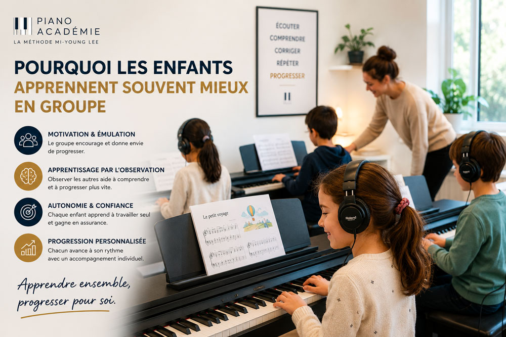 cours en groupe individualisé chez piano académie