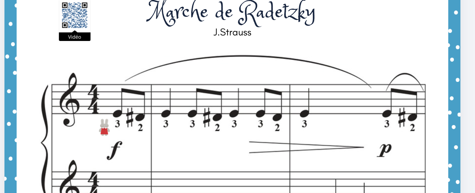 Partition Marche de Radetzky avec le QR code vidéo de l’école